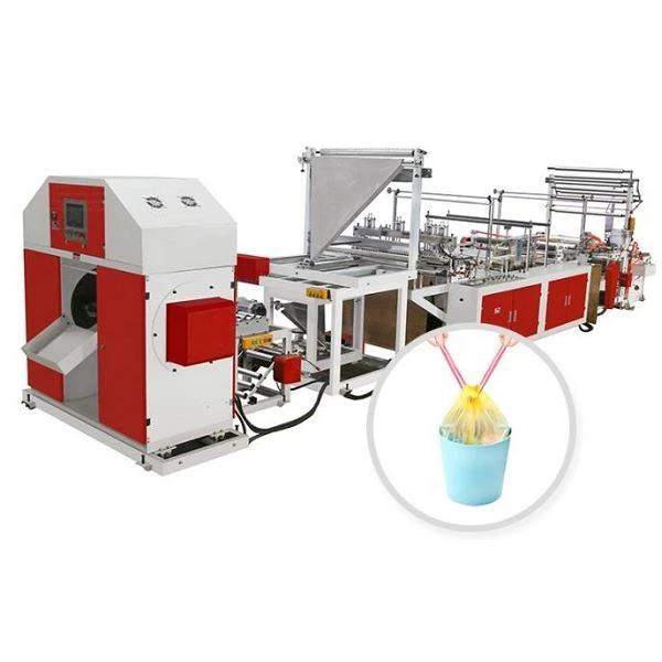 Machine de fabrication de sacs à ordures WSR800 Roll avec série de cordes